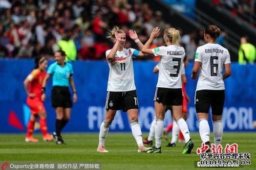 资料图：德国女足在比赛中。图片来源：Osports全体育图片社