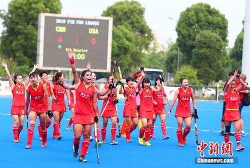 在世界曲棍球超级联赛中，中国女曲呈现出一定的上升势头。主办方供图。