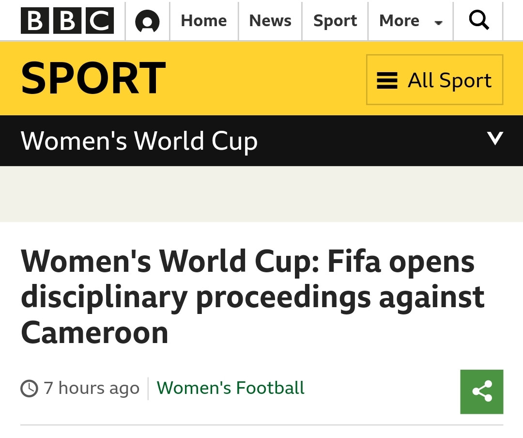 吐口水、罢赛 FIFA正式调查喀麦隆女足争议行为